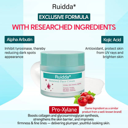😍"Ruidda Renewal Face Cream – 5 All-Natural Ingredients, USA Family Farm Made, Centuries-Trusted for All Ages & Skin Types"