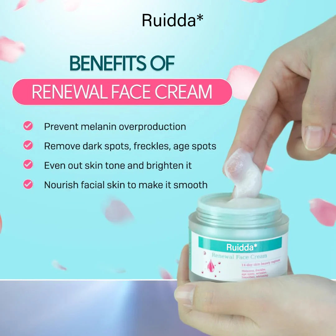 😍"Ruidda Renewal Face Cream – 5 All-Natural Ingredients, USA Family Farm Made, Centuries-Trusted for All Ages & Skin Types"
