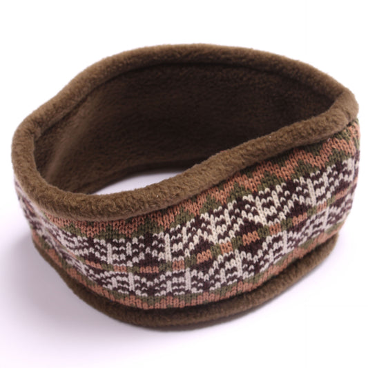 "Vintage Nordic Knit Fleece Headband – Warm Winter Ear Warmer for Women & Men"