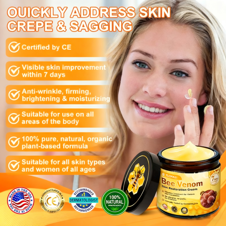 🛒🔥TLOPA® Bee Venom Repair Radiance Cream | Unlock Smooth Skin, Fight Sagging 🎁 Lightweight Daily Care, Limited-Time 70% OFF🔥🔥