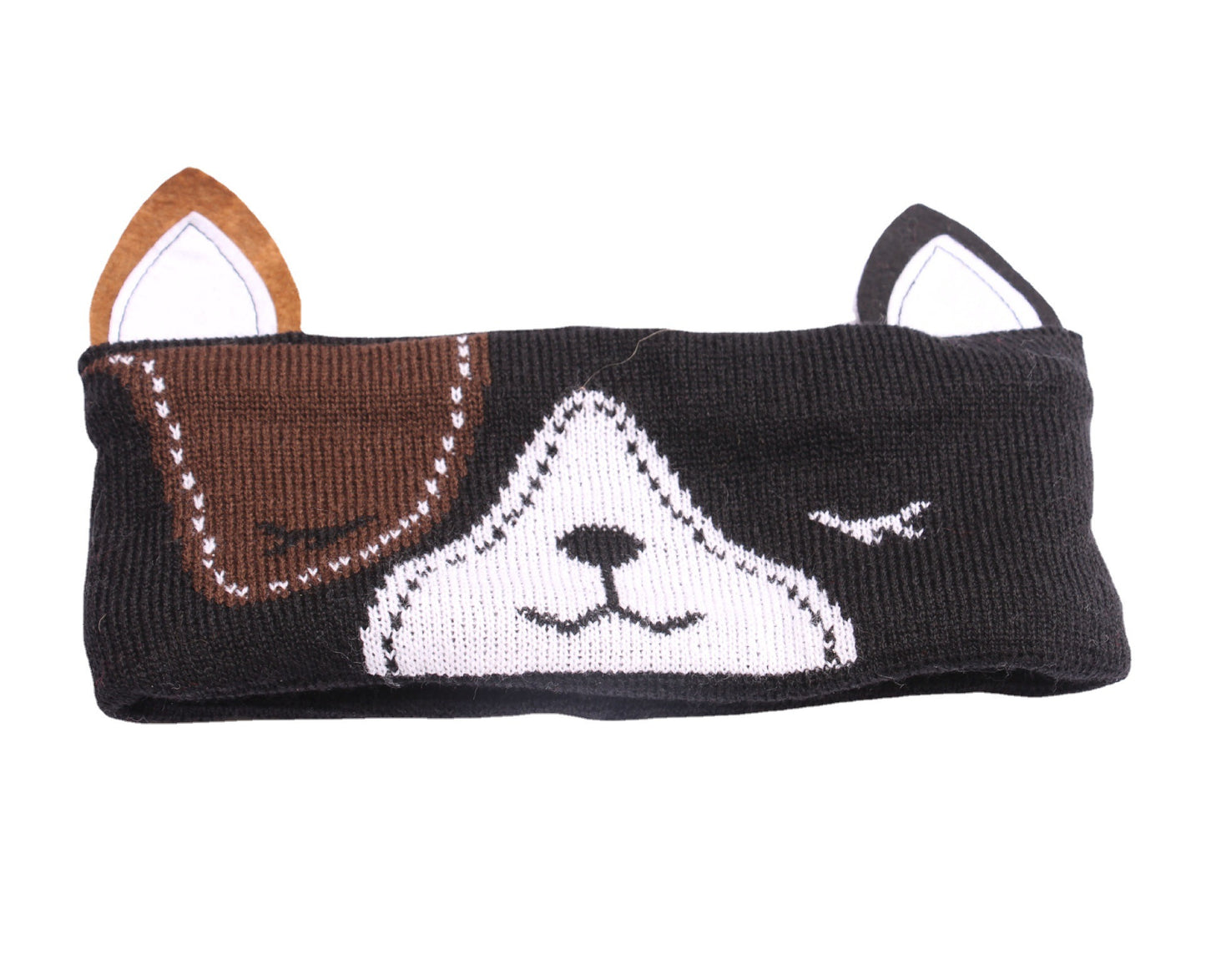 "Handmade-Inspired Puppy Ear Headwrap – Soft Fleece-Lined Cartoon Headband"