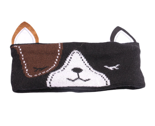 "Handmade-Inspired Puppy Ear Headwrap – Soft Fleece-Lined Cartoon Headband"
