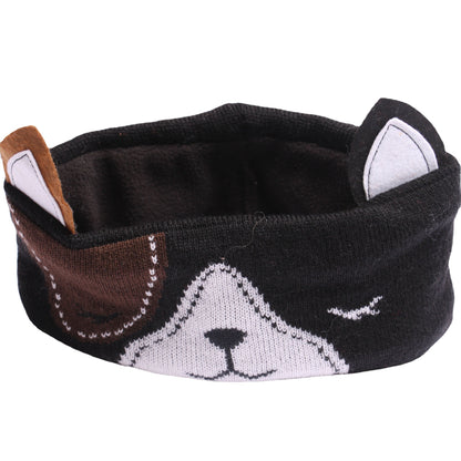 "Handmade-Inspired Puppy Ear Headwrap – Soft Fleece-Lined Cartoon Headband"