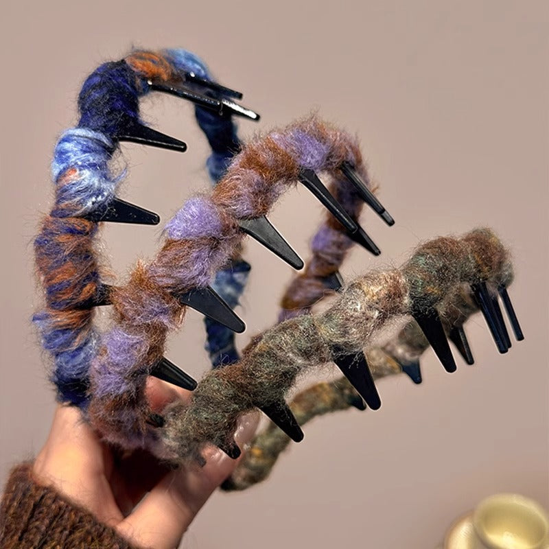 "Soft Fluffy Knitted Headband – Cute Vintage-Inspired Hair Accessory"